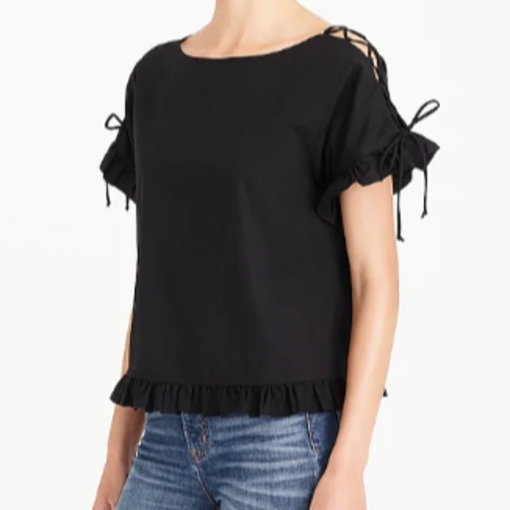 NWT J.Crew Lace-up cotton top